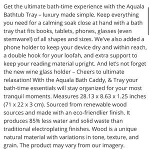 NWT UMBRA Aquala Bamboo Bathtub Caddy